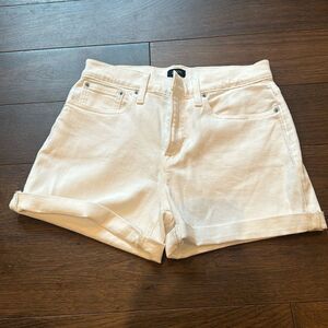 J. Crew High Rise White Denim Shorts Size 26